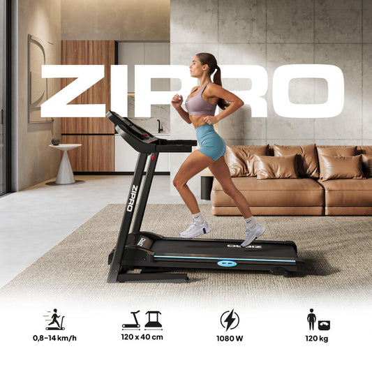 Tapis de course pliant Zipro Tekno 120 x 40 cm, 14 km/h, enceintes MP3, LCD